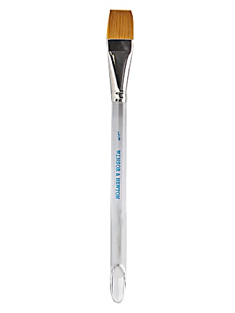 Winsor & Newton Series 995 Aquarelle Golden Nylon Paint Brush, 3/4", Flat Wash Bristle, Nylon, Clear