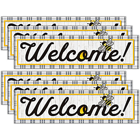 Eureka Welcome Horizontal Banners, 45" x 12", The Hive, Bundle Of 6 Banners