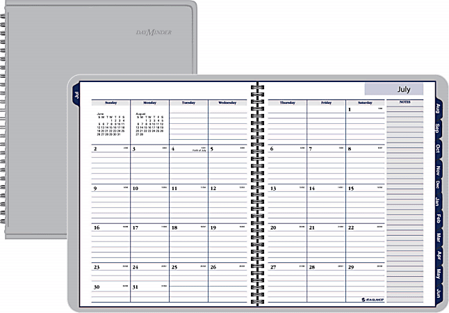 AT-A-GLANCE® Academic Monthly Planner, 9" x 11", 30% Recycled, Charcoal, July 2015–June 2016