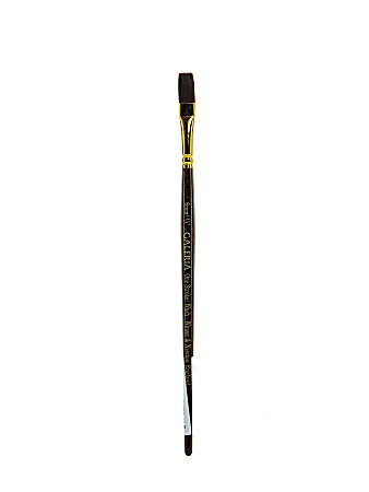 Winsor & Newton Galeria Short-Handle Paint Brush, 1/4", One-Stroke Bristle, Polyester, Burgundy