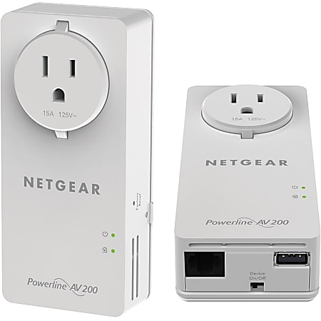 Netgear Powerline Music Extender - 1 x Network (RJ-45) - USB - 200 Mbit/s Powerline - 5000 Sq. ft. Area Coverage - HomePlug AV - Fast Ethernet