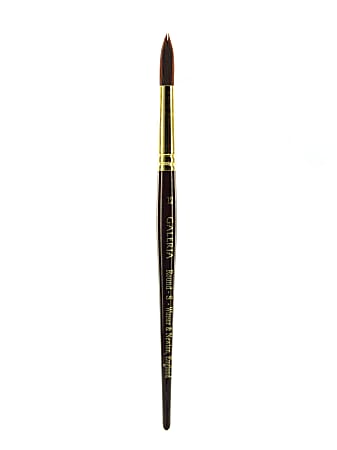 Winsor & Newton Galeria Short-Handle Paint Brush, Size 12, Round Bristle, Polyester, Burgundy