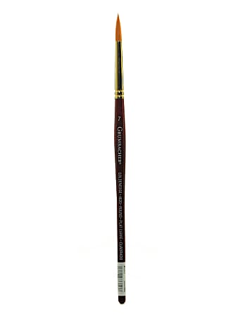 Grumbacher Goldenedge Watercolor Paint Brush, Size 7, Round Bristle, Sable Hair, Dark Red