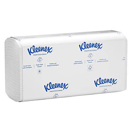 Kleenex® Scottfold™ Multifold 1-Ply Paper Towels with Fast-Drying Absorbency Pockets, White, 120 Sheets Per Pack, Case Of 25 Packs