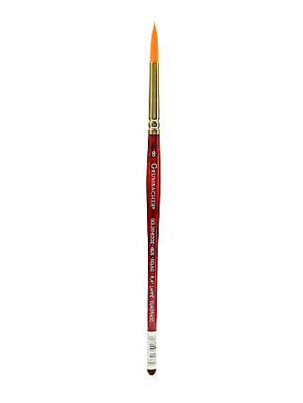 Grumbacher Goldenedge Watercolor Paint Brush, Size 8, Round Bristle, Sable Hair, Red
