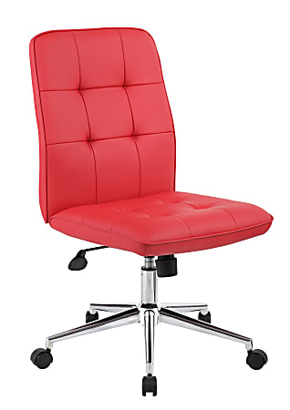Boss Office Products Tifffany Task Chair, Red/Silver