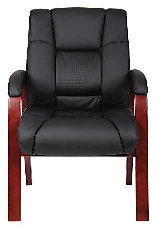 Boss Office Products Aaria Mid Back Guest Chair BlackCherry Office Depot