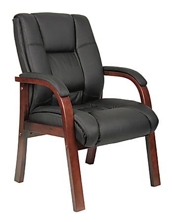 Boss Office Products Aaria Mid-Back Guest Chair, Black/Cherry