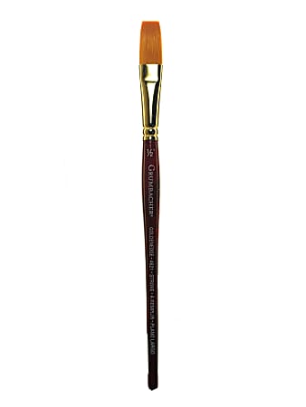 Grumbacher Goldenedge Watercolor Paint Brush, 1/2", Stroke Bristle, Sable Hair, Dark Red