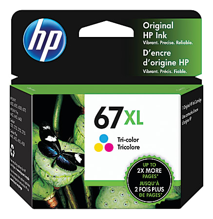 HP 67XL High-Yield Tri-Color Ink Cartridge, 3YM58AN