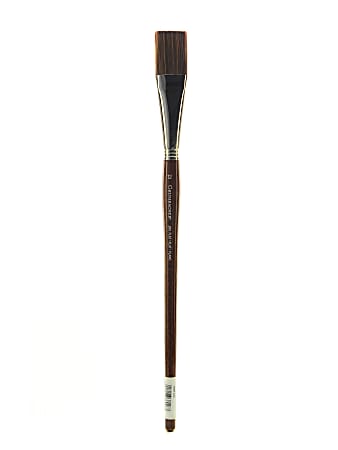 Grumbacher Degas Paint Brush, Size 12, Flat Bristle, Synthetic, Brown