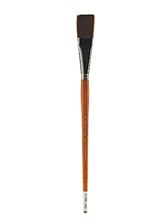Grumbacher Degas Paint Brush, Size 14, Flat Bristle, Synthetic, Brown