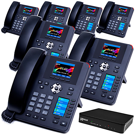 XBLUE QB1 VoIP Phone System Bundle, 7 Phones, QB1007