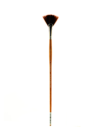 Grumbacher Degas Paint Brush, Size 6, Fan Bristle, Synthetic, Brown