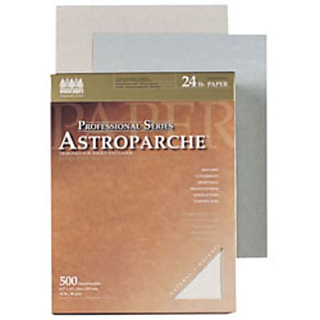 Wausau Astroparche Parchement Finish Paper - Parchment Finish Paper, 24 lb., Letter Size, 500/BX, Natural