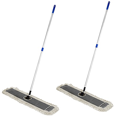 Alpine Cotton Floor Dust/Dry Mop Sets, 36", Multicolor, Pack Of 2 Mop Sets