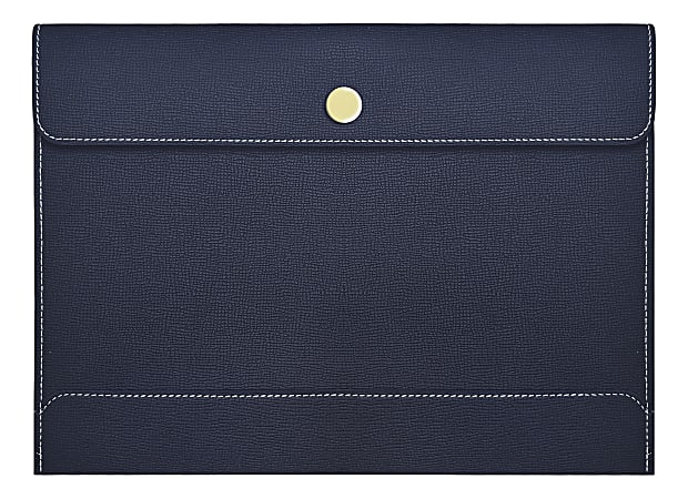 TUL&trade; Vegan Leather Document Envelope With Snap Closure, Letter Size, Navy