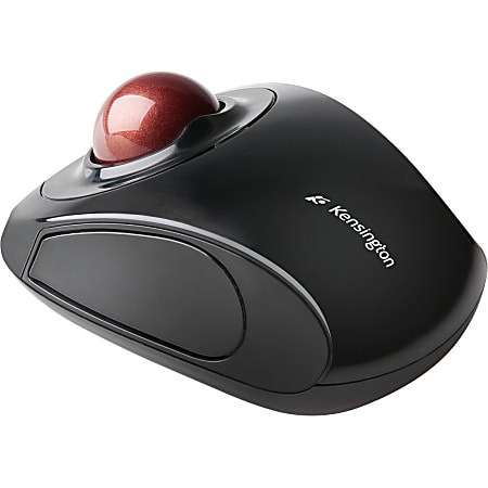 Kensington® Orbit Wireless Mobile Trackball, Graphite/Ruby Red,