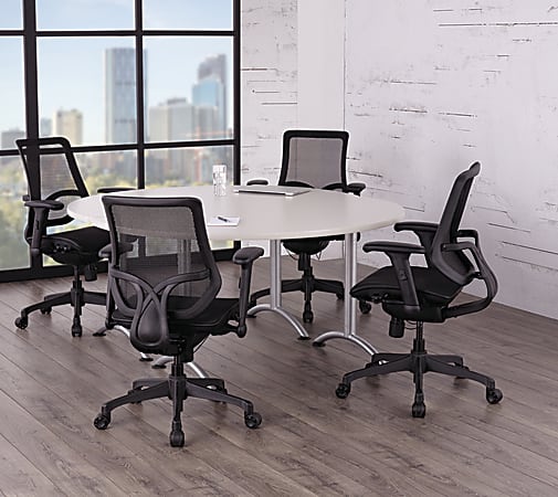 Half Round Table Top Gray Office Depot, How To Use A Round Table As Desk