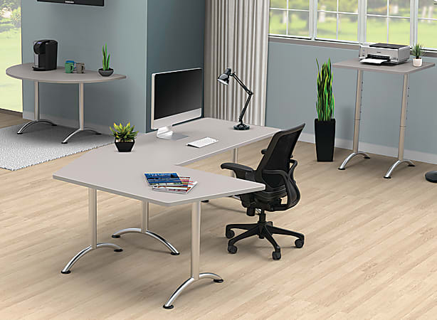 WorkPro Flex Collection Half Round Table Top Gray Office Depot