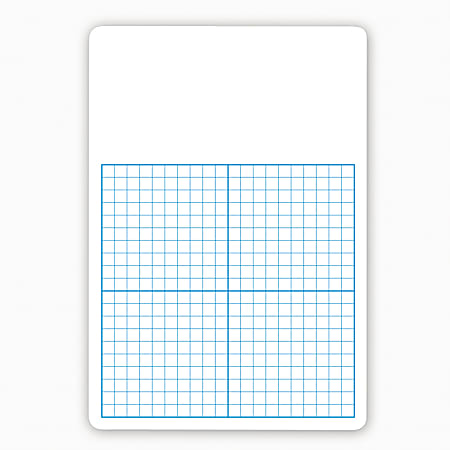 Flipside 1/2" Graph Dry-Erase Board Class Pack, 16" x 11" x 1/16", White/Blue, Pack Of 12