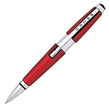 Cross® Edge Gel Rollerball Pen, Medium Point, 0.7 mm, Red Barrel, Black Ink