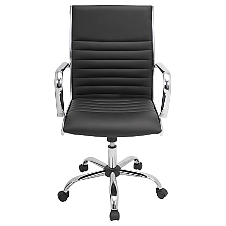 LumiSource Master Bonded Leatherette Office Chair, Black/Chrome