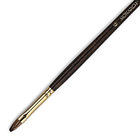 Winsor & Newton Monarch Long-Handle Paint Brush, Size 6, Short Filbert Bristle, Synthetic, Brown