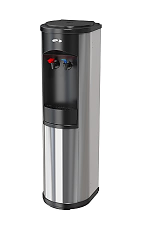 Oasis® Artesian Plumbed Hot/Cold Floorstand Water Cooler, 5-Gallon Capacity, Stainless