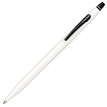 Cross® Click Ballpoint Gel Pen, Medium Point, 0.7 mm, White Barrel, Black Ink