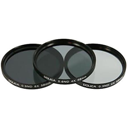 Dolica CF-NDK62 62mm Neutral Density 0.3, 0.6, 0.9 Glass Filter Kit