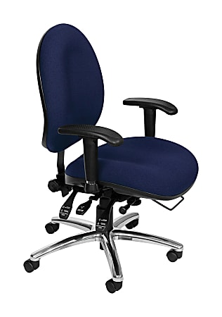 OFM Big And Tall Fabric Mid-Back Chair, Blue