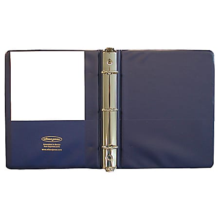 Wilson Jones® 8 1/2" x 5 1/2" Ring Binder, 1" Rings, Dark Blue