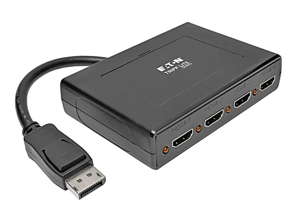 Eaton Tripp Lite series 4-Port DisplayPort to HDMI Multi Stream Transport Hub MST 4K x 2K @ 24/30Hz - Video/audio splitter - 4 x HDMI - desktop - TAA Compliant