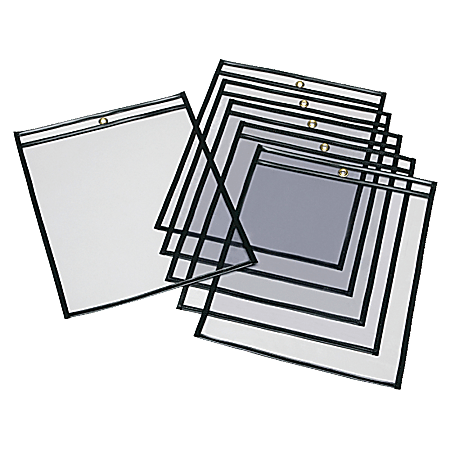 SKILCRAFT® #13 Transparent Poly Envelopes, Clear/Black, Pack Of 25 (AbilityOne 7510-01-647-7926)