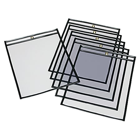 SKILCRAFT® #13 Transparent Poly Envelopes, Clear/Black, Pack Of