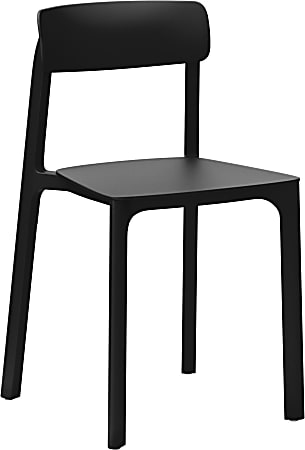 National® Osrick Armless Stackable Chairs, Black, Set Of 4 Chairs