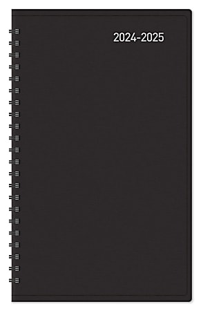 2024-2025 Office Depot® Brand 14-Month Daily Academic Planner, 5" x 8", 30% Recycled, Black, July 2024 To August 2025