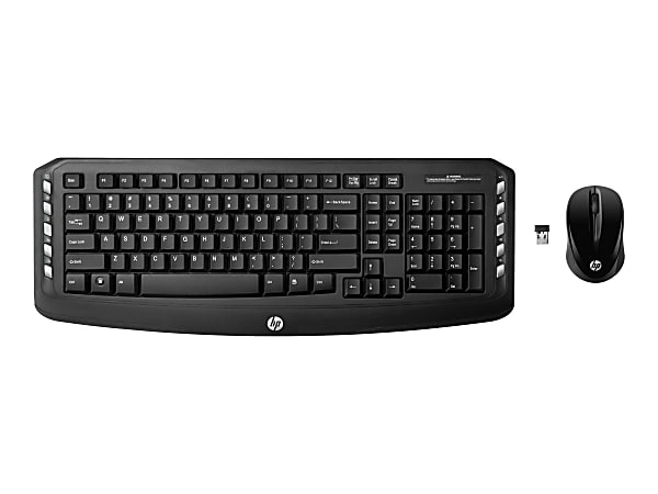 HP Classic Wireless Keyboard & Mouse, Straight Full Size Keyboard, Ambidextrous Optical Mouse, Classic
