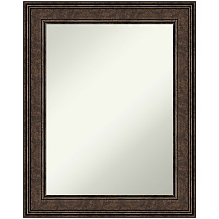Amanti Art Non-Beveled Rectangle Framed Bathroom Wall Mirror, 29-1/2" x 23-1/2", Ridge Bronze
