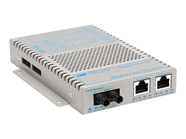 Omnitron OmniConverter GPoE/S - Fiber media converter - GigE - 10Base-T, 100Base-FX, 100Base-TX, 1000Bas - 9400021W