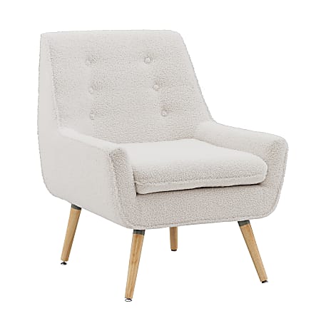 Linon Guthrie Accent Chair, Natural/White