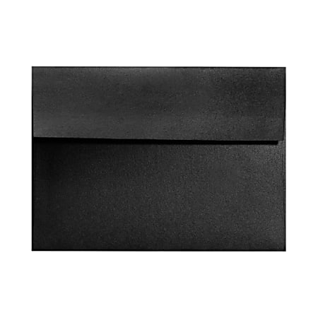 LUX Invitation Envelopes, #4 Bar (A1), Peel & Press Closure, Black Satin, Pack Of 1,000
