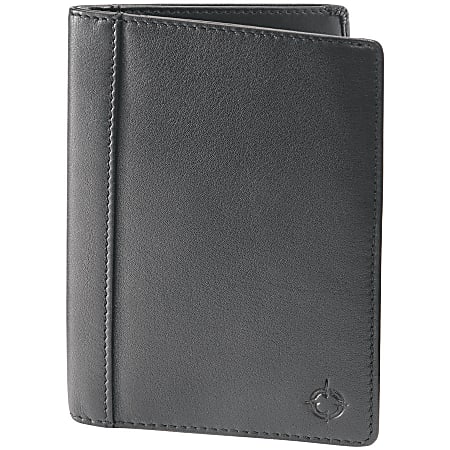 FranklinCovey® Leather Index Card Holder, 1/2"H x 3 9/10"W x 5 7/10"D, Black