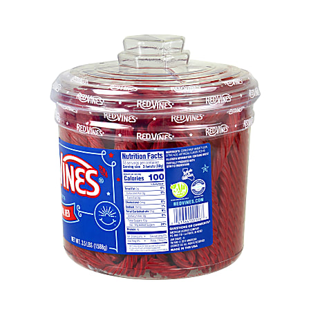 Red Licorice Twists 3.5 Lb Tub Office