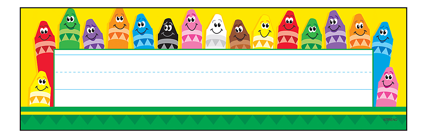 Trend Desk Toppers Name Plates 2 78 X 9 12 Colorful Crayons Pack Of 36 Office Depot