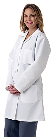Medline Ladies' Full-Length Lab Coat, Large, White