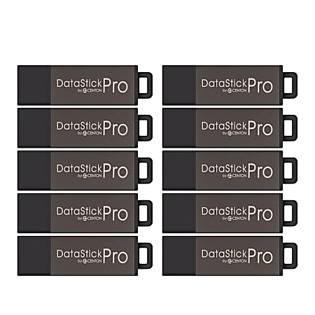 Centon DataStick Pro USB 2.0 Flash Drive, 8GB, Pack Of 10