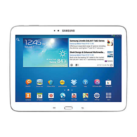 Samsung Galaxy Tab® 3 Refurbished WI-Fi Tablet, 10.1" Screen, 1GB Memory, 16GB Storage, Android 4.2 Jelly Bean, White