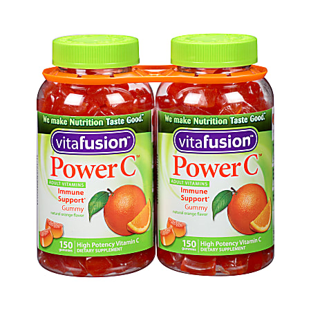 Vitafusion Power C Gummy Vitamins With Immune Support For Adults, 150 Per Bottle, Pack Of 2 Bottles
